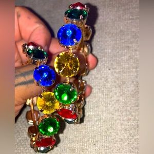 NEW Multicolor Rhinestone Hoop Earrings